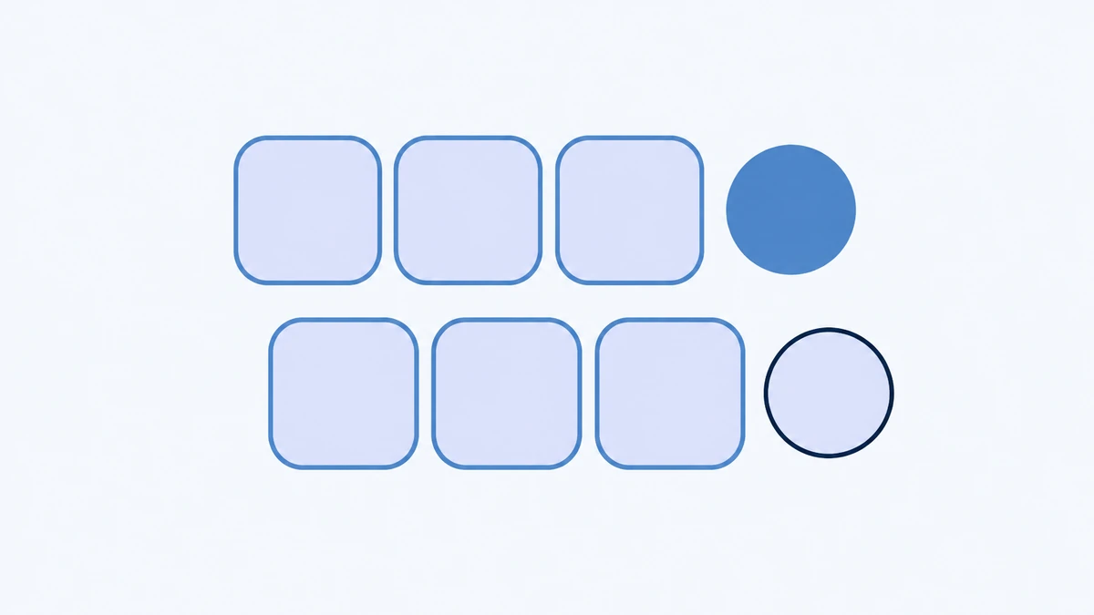 Two rows of rounded tiles ending on two different discs, side by side